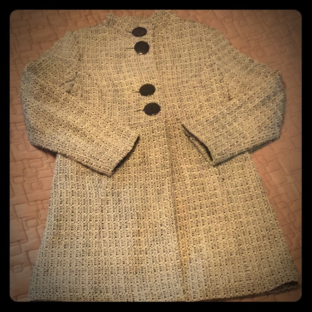 le chateau Black and White Tweed Coat
